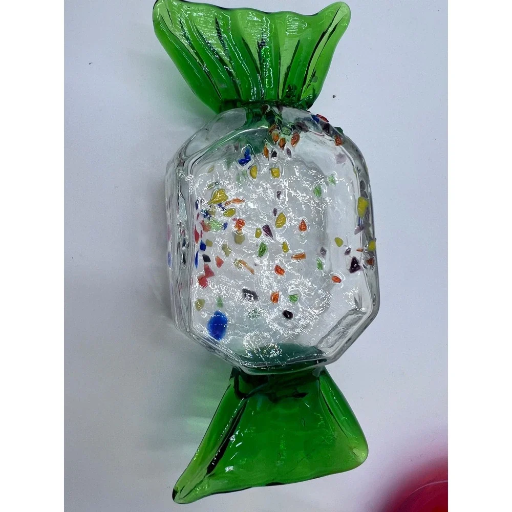 Vintage Italian Hand Blown Art Glass Candy  Set of 5 Murano Style‎ Decor Multi